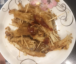 家庭版铁板烧，豆皮金针菇的做法