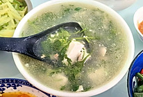 荠菜肉丝豆腐羹的做法