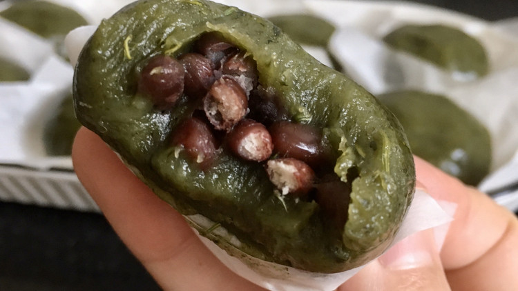 粒粒红豆-艾草青团的做法