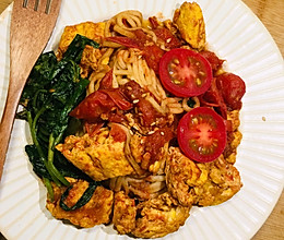 鲜掉牙齿的西红柿鸡蛋鳕鱼面的做法