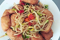 油豆腐炒豆芽的做法
