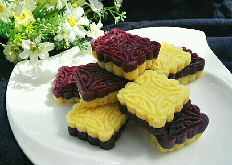 紫薯绿豆糕(免炒制)的做法