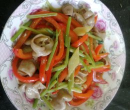 #大喜大欢喜烧烤店#私房菜红椒芹菜暴炒肥肠的做法