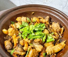 山药豆炖鸡肉的做法