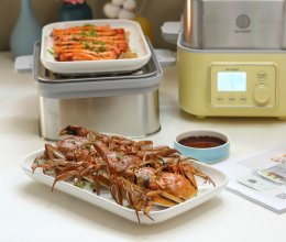 蒸螃蟹+蒜蓉粉丝蒸虾的做法