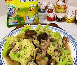 #年在一起 鲜才够味#香菇肉片炒菜花的做法