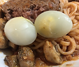 牛肉饼蘑菇番茄意面的做法