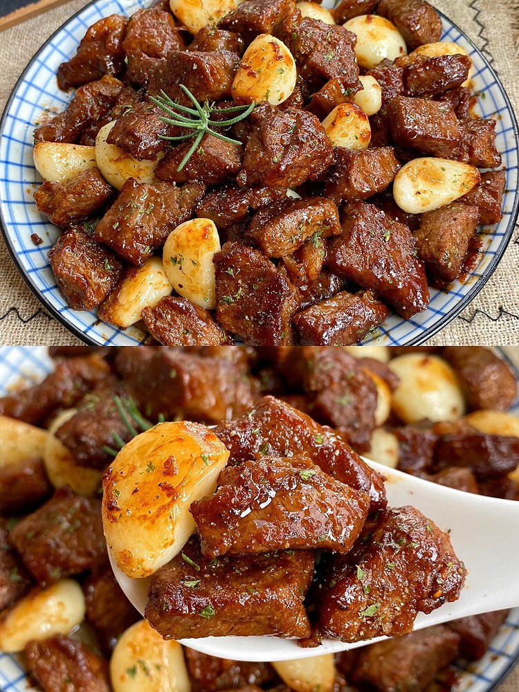 牛肉神仙吃法❗️巨好吃的黑蒜子牛肉粒～的做法