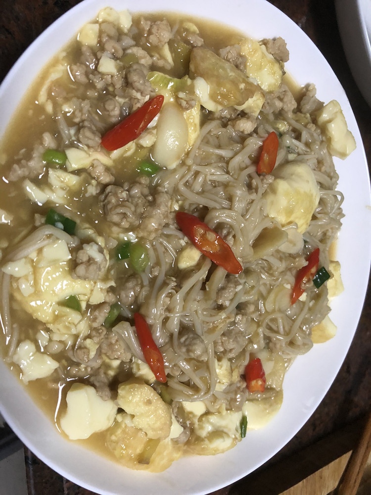 金针菇豆腐的做法