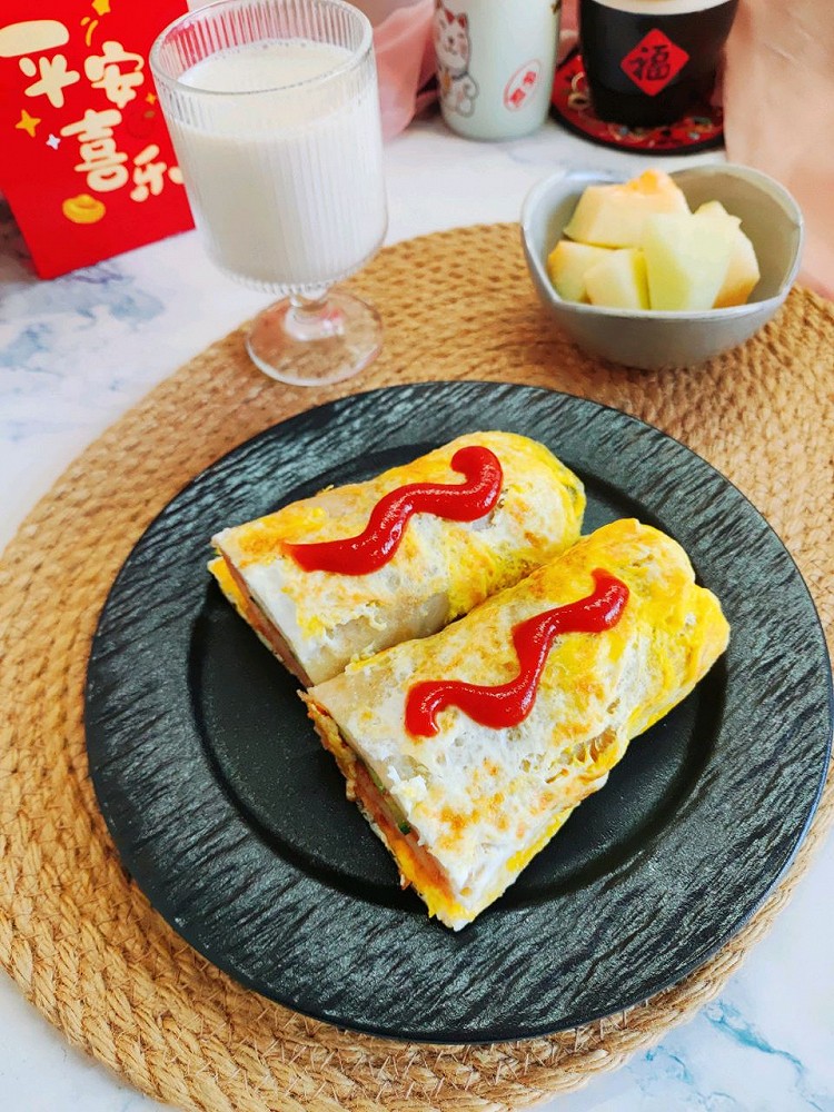 #打工人的健康餐快手早餐手抓饼的做法