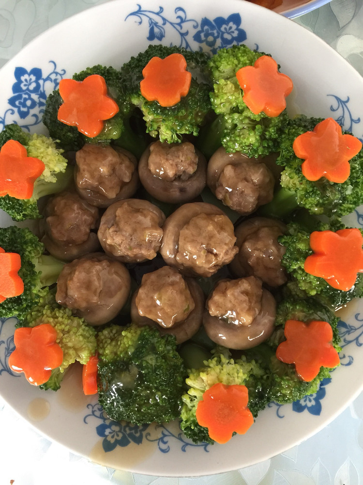 口蘑酿肉的做法