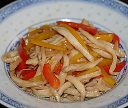 彩椒素耗油杏鲍菇的做法