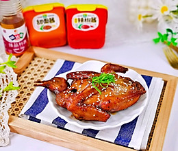 #暖冬酱在手，嗨吃部队锅#黑胡椒辣酱烤乳鸽的做法