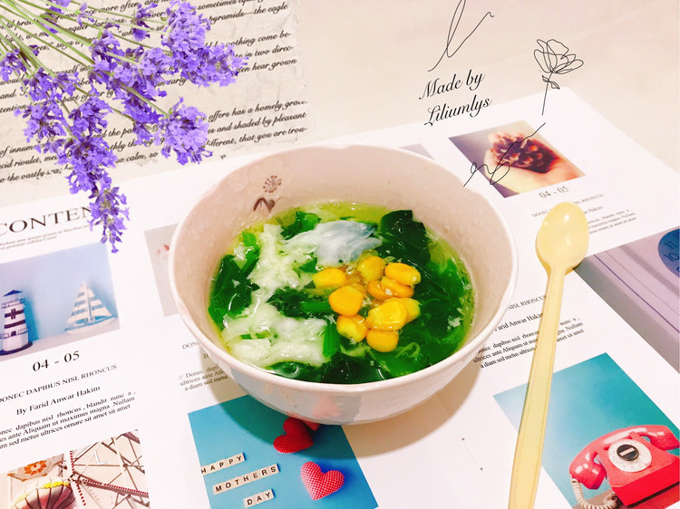 蛋清玉米菠菜汤的做法
