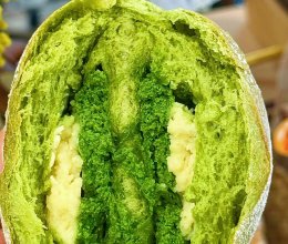 抹茶茉莉柚子米面包的做法