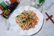 杏鲍菇炒香菜肉丝的做法