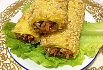 蛋皮芝麻羊肉卷的做法