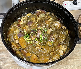 茄子肉末炖粉条的做法