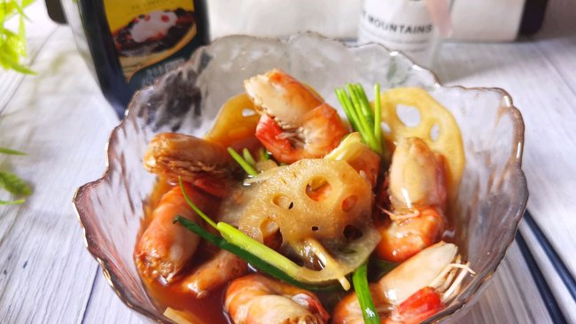 捞汁藕虾的做法