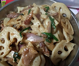 莲藕炒肉的做法