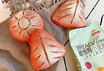 #爱好组-高筋#火龙果麻薯肉松软欧包的做法