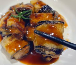 #一蔬一饭皆告白#糖醋茄子肉卷的做法