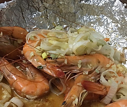 蒜泥烤南美对虾的做法