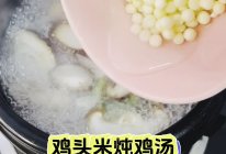鸡肉米炖鸡汤～做法简单，营养丰富的做法