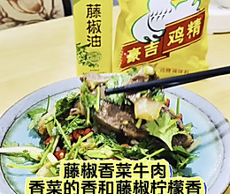 #豪吉藤椒油真香来袭#藤椒香菜牛肉（含卤牛肉方法）的做法