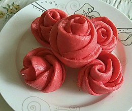 玫瑰馒头的做法