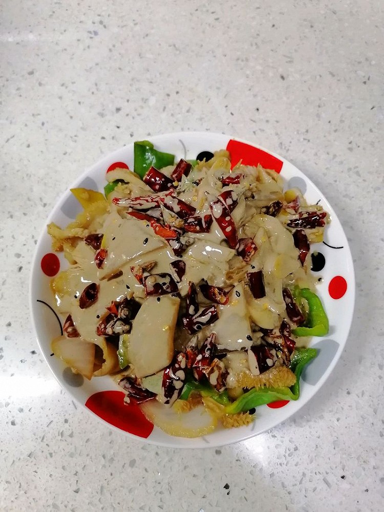 融合风味拌牛肚的做法