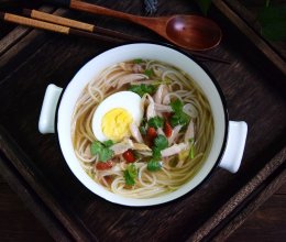#夏至日，大口吃面#鸡丝汤面的做法
