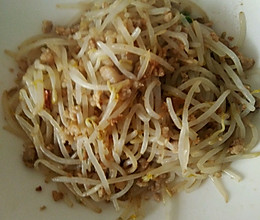 肉沫炒绿豆芽的做法
