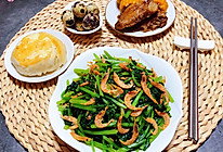 #刘畊宏女孩减脂饮食#蒜蓉茼蒿炒磷虾的做法