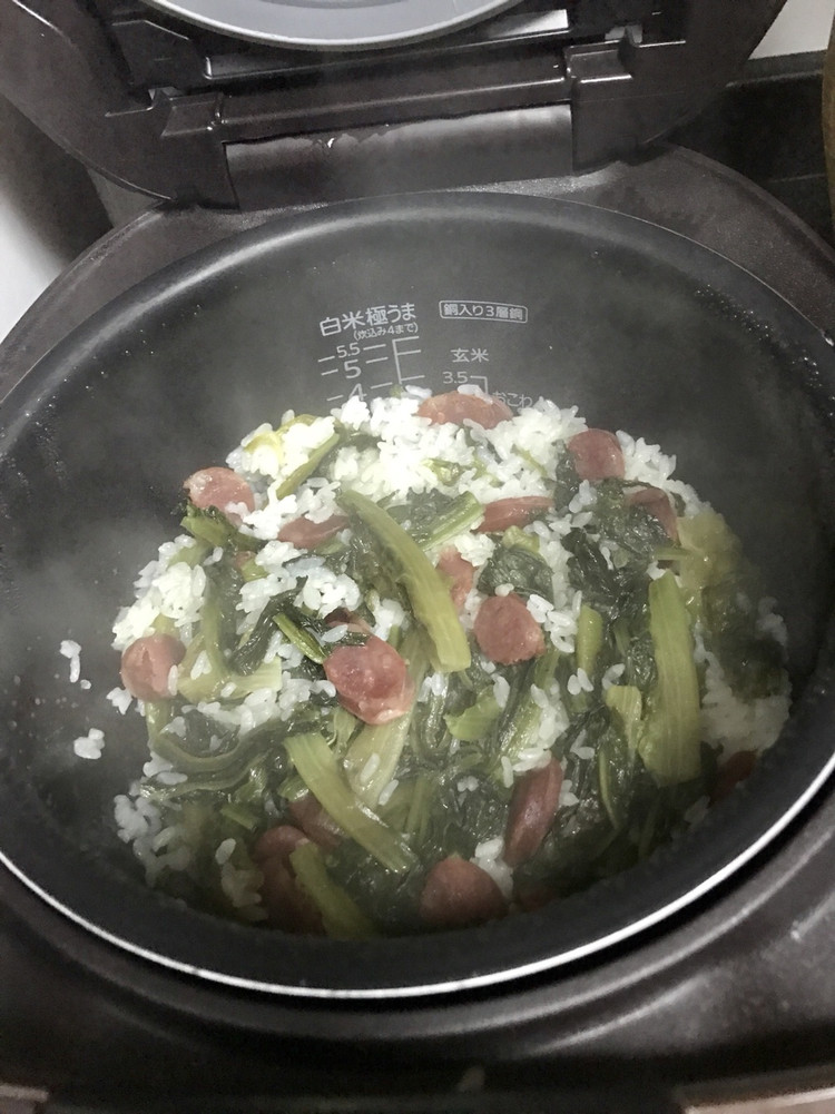 莴笋叶菜饭的做法