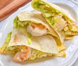 #节日美味就这么简单#虾仁奶酪卷饼的做法