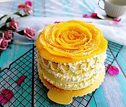 #春季食材大比拼#芒果花生日蛋糕的做法