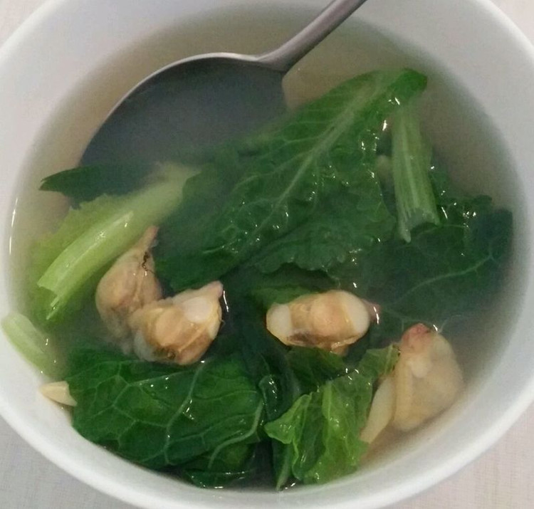 小白菜蚬子汤的做法