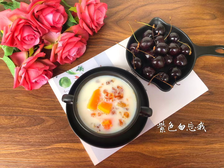 木瓜桃胶牛奶的做法