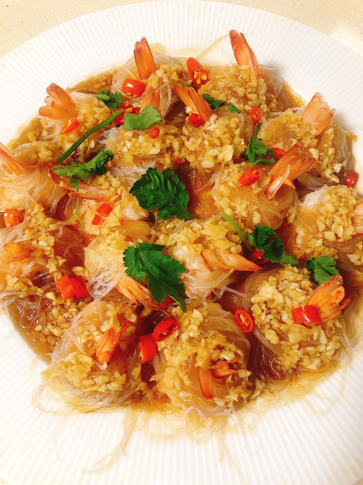 低脂蒜蓉粉丝虾球的做法