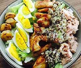 金枪鱼鸡胸肉虾仁黎麦沙拉的做法