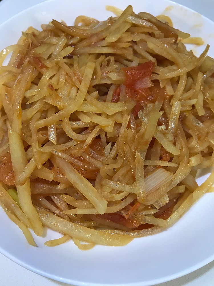 西红柿土豆丝（或土豆片）的做法