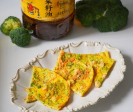 #菜油就选外婆乡，新鲜开榨抢先尝#虾仁蔬菜蛋饼的做法