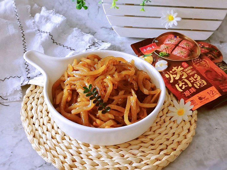酱炒肉片粉条旱萝卜的做法