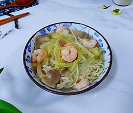 虾仁菇菇白菜汤的做法