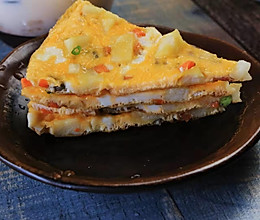 鱼糕鸡蛋饼【无烤箱版简易披萨】的做法