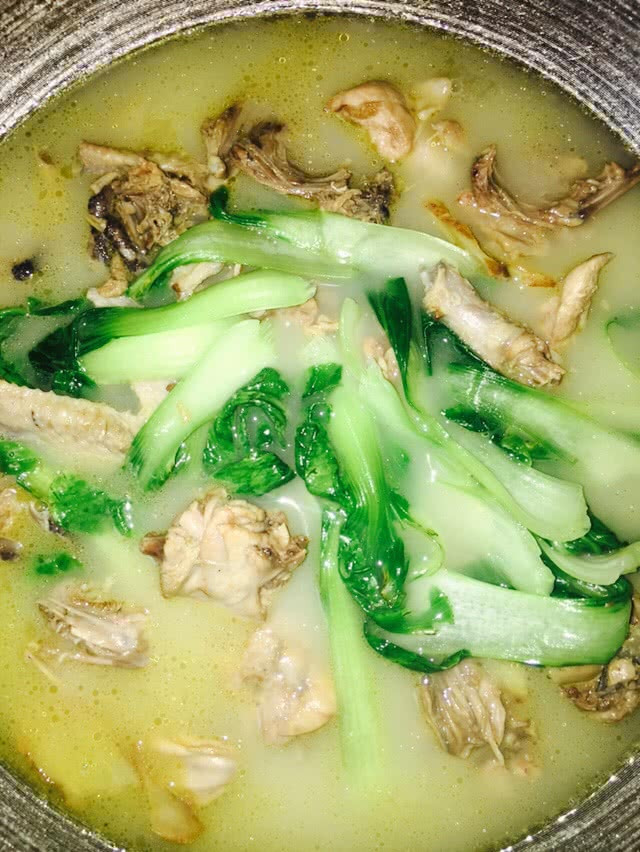 青菜鸡汤的做法