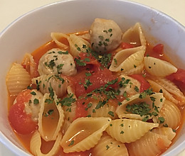 肉丸茄汁贝壳面的做法