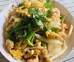 虾仁洋葱炒蛋的做法