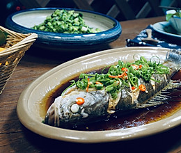 葱油海鲈鱼的做法